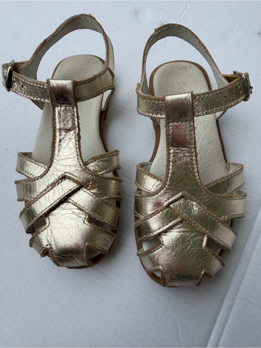 La Coqueta Sophia Sandal Metallic Gold Leather Girls Sandals | EU 26 - Picture 7 of 15